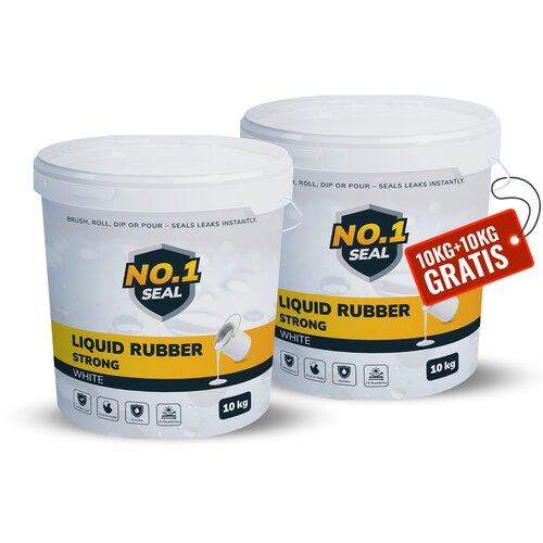 No.1 Seal Tečna guma Bela Strong do 40m&amp;sup2;, 20kg, 2 komada, Bela Slike