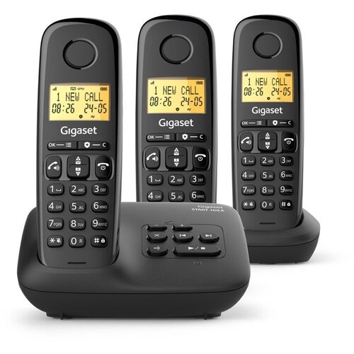 Gigaset Brezžični telefon Basic 100A Trio 3 slušalke, (5000532900) Cene