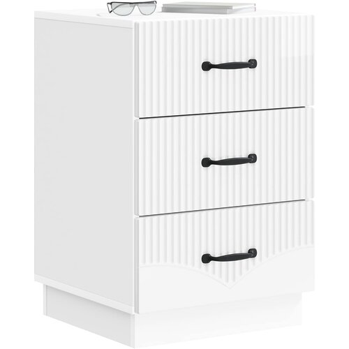  Noćni ormar s ladicama Bijela visokog sjaja 43 x 41 x 63,5 cm Slike