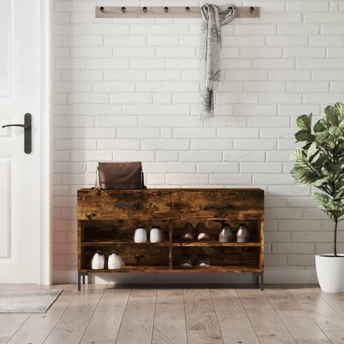 vidaXL Klop za čevlje dimljen hrast 102x35x55 cm inženirski les Cene