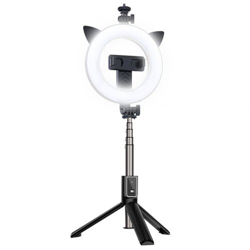 Selfie tripod stojalo z lučko za snemanje in slikanje selfie posnetkov - mačka Cene