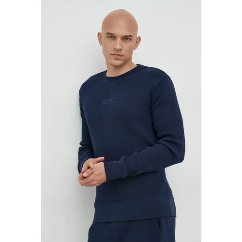 Michael Kors Bombažen pulover moška, mornarsko modra barva,