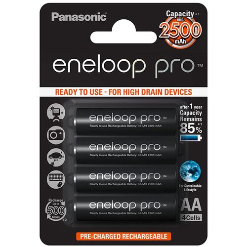 Panasonic punjive baterije eneloop pro AA/4B 4 kom. (BK-3HCDE/4BE) Slike