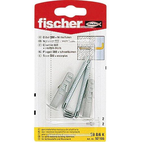 Fischer zidni umetci sb 8/6 k, 52186, najlon, 1 paket Slike