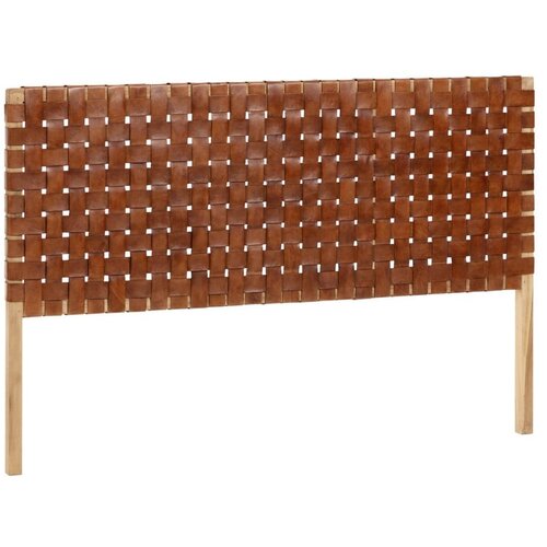 Kave Home uzglavlje kreveta od tikovine i kože Calixta, 153 x 110 cm Cijene