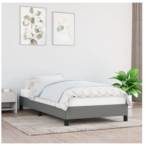  Posteljni okvir temno siv 100x200 cm blago Cene