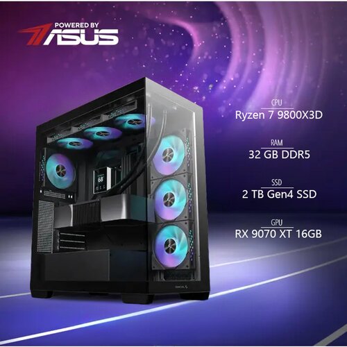  BaB računalo Inferno X (Ryzen 7 9800X3D, Liquid, RX 9070 XT, 32GB DDR5, 2TB SSD, RGB, Win11P, WiFi) Powered By ASUS Cijene