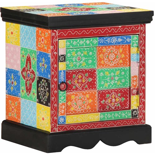vidaXL Nočna omarica Multicolor 40x35x45 cm Masivni les Mango Cene