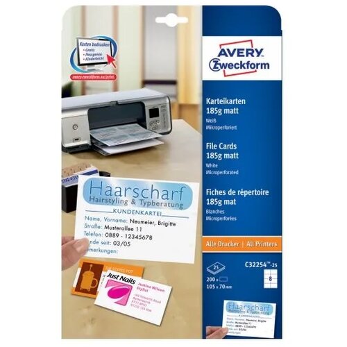 Avery Zweckform Kartonske predloge 105 x 70 mm, 185 g/m&amp;sup2; Slike