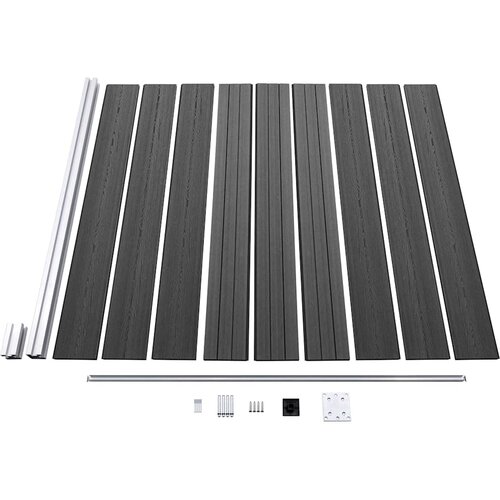  Set panela za ogradu WPC 1484 x (105 - 186) cm crni Slike