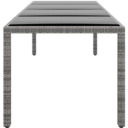 VidaXL Vrtni stol 250x100x75 cm od kaljenog stakla i poliratana sivi Slike