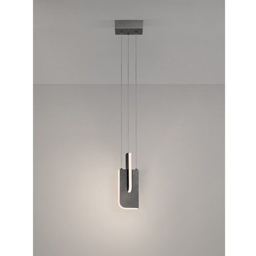 Nova Luce Svetlo siva kovinska LED zatemnitvena viseča svetilka Totem &amp;ndash; Slike