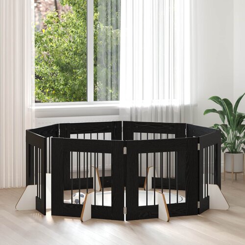  Vrata za pse s postoljem 8 pcs Crni hrast 60 x 60 cm Cijene
