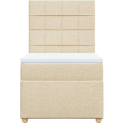 VidaXL Krevet s oprugama i madracem krem 90 x 190 cm od tkanine Slike