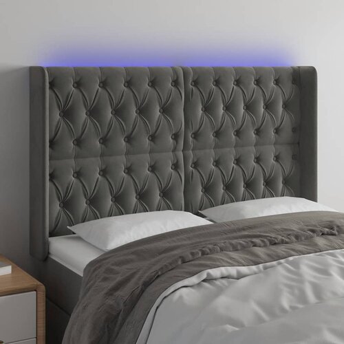  LED uzglavlje tamnosivo 147x16x118/128 cm baršunasto Cene
