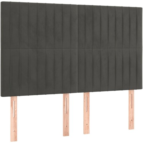 Maison Chic Posteljno vzglavje - Vzglavna omarica 4 kosa temno siv 72x5x78/88 cm žamet, (22078266) Cene