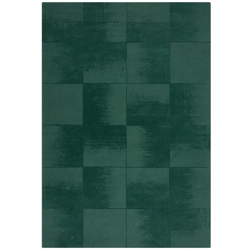 Flair Rugs Modrozelena ročno tkana volnena preproga 160x230 cm Demi Check Ombre –