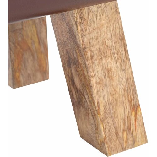  Klupa 40 x 30 x 45 cm Prava koža Tamno smeđa Slike