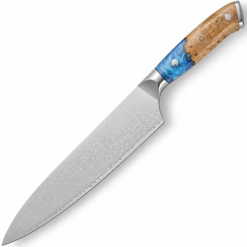 MAKAN Damask kuhinjski nož ZI-42076 - Chef / Modra / Rjava Slike