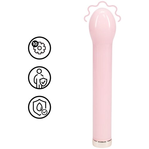 Loveline stekleni vibrator z okroglo glavo (rožnate barve) Slike