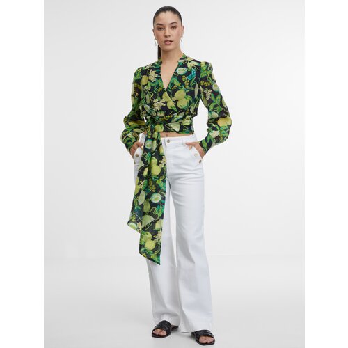 Orsay Black & Yellow Women's Patterned Blouse - Women Cene