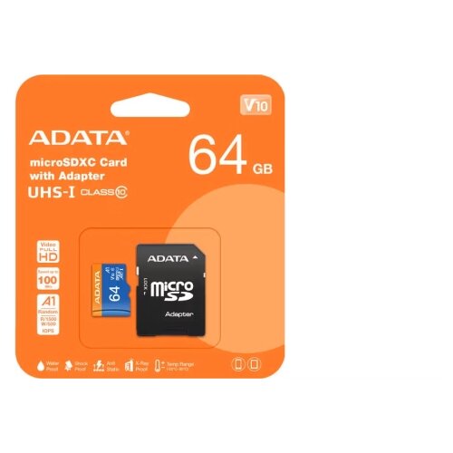  MICRO SDXC KARTICA SA ADAPTEROM ADATA 64GB CLASS-10 *MD *SR Cene
