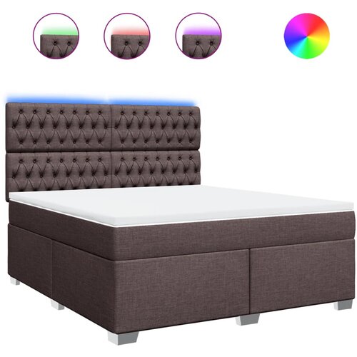 VidaXL Box spring postelja z vzmetnico temno rjava 180x200 cm blago, (21321528) Slike