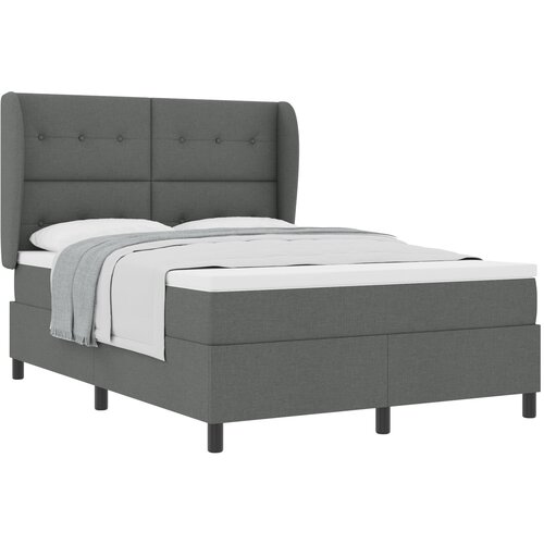 vidaXL Box Spring Postelja z Matracem Temno Siva 140x200 cm Tkanina Cene