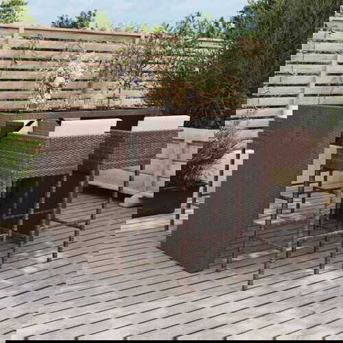 vidaXL 5-dijelni vrtni barski set od poliratana s jastucima smeđi Cijene