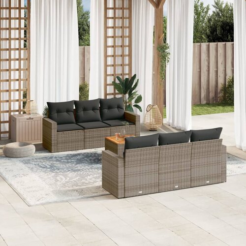 vidaXL 7-dijelni set vrtnih sofa sivi od poliratana Cijene