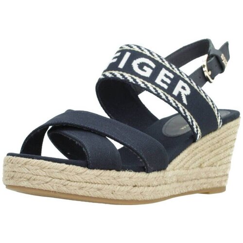 Tommy Hilfiger Sandali &amp;amp; Odprti čevlji SEASONAL WEBBING MID WED Modra Slike