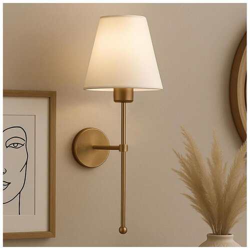  Zidna lampa ASPARAGUS 1xE27/40W/230V zlatna/krem Slike