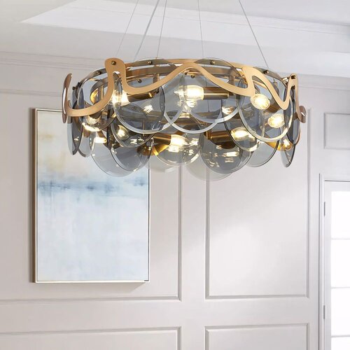 Toolight Viseća Stropna Lampa APP1545-8CP Bru&amp;scaron;eno Zlato / Sivo Slike