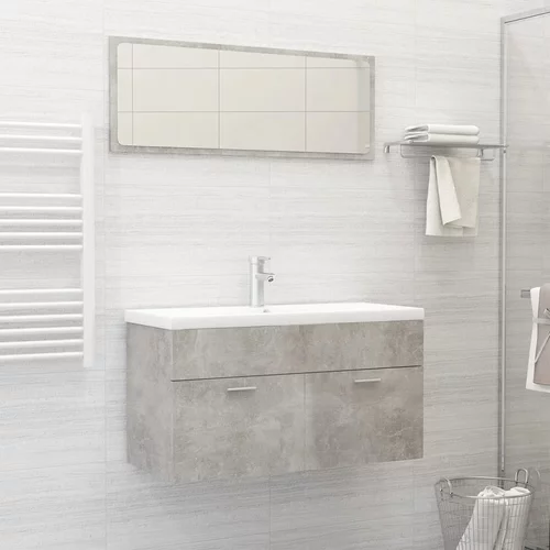 Komplet Set kupaonskog namještaja od iverice siva boja betona