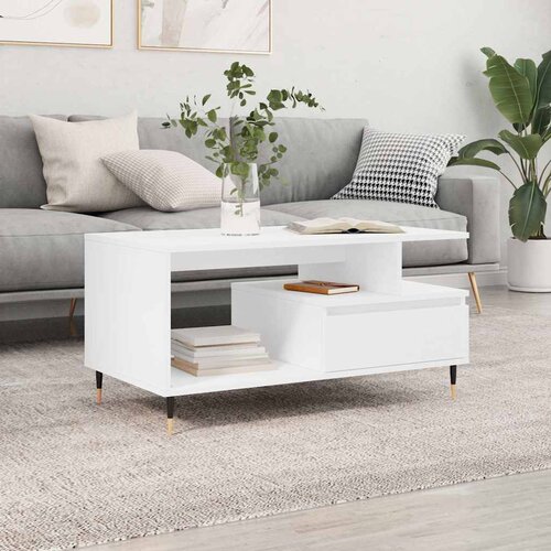  Stolić za kavu bijeli 90 x 49 x 45 cm od konstruiranog drva Cijene