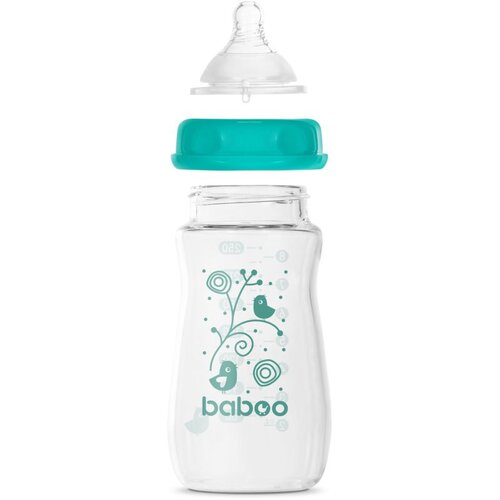 Baboo Anti-colic Glass Feeding Bottle Wide Neck steklenička za dojenčke 3m+ 250 ml Slike
