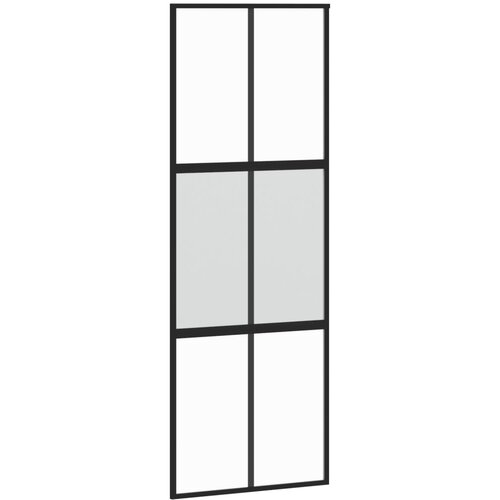 vidaXL Drsna vrata črna 76x205 cm kaljeno steklo in aluminij, (20983121) Cene