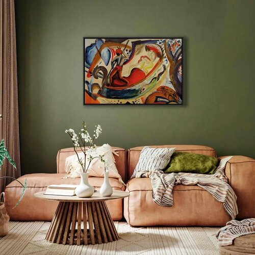  Slika - August Macke &amp;ndash; Nackte M&amp;auml;dchen in der Barke 120x80 U crnom drvenom okviru Slike