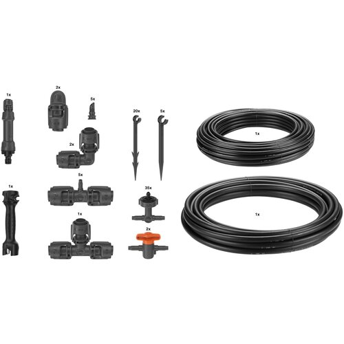  Micro-Drip-System set za navodnjavanje kap po kap podignuta gredica/gredica (35 biljaka) micro-drip sustav kompletan set za navodnjavanje 13 mm (1/2&amp;#039;&amp;#039;) &amp;Oslash; 13455-20 Slike