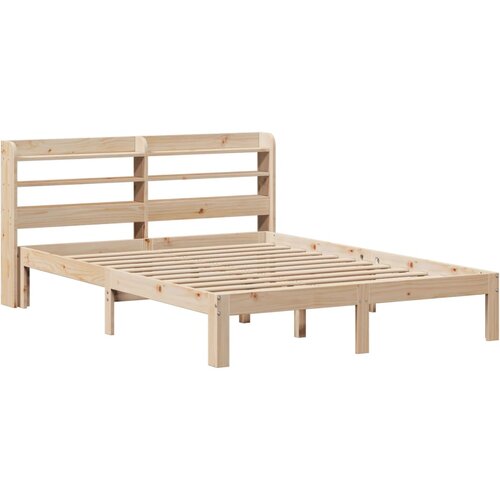  Okvir za krevet s uzglavljem 160 x 200 cm od masivne borovine Slike