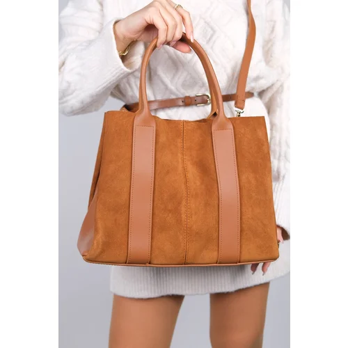 LuviShoes 175 Tan Suede Women's Handbag