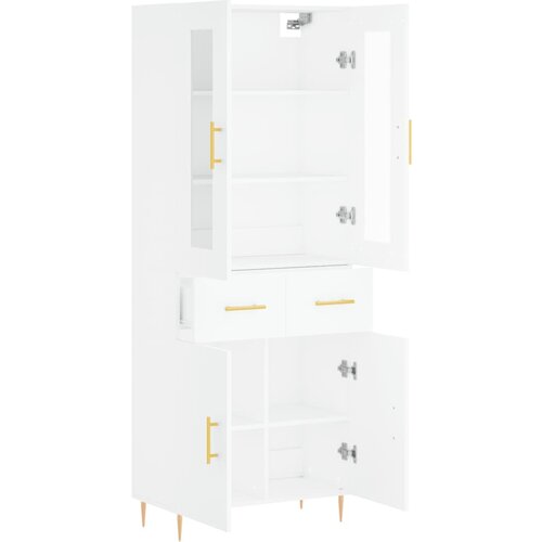  Visoka komoda bijela 69,5x34x180 cm konstruirano drvo Slike