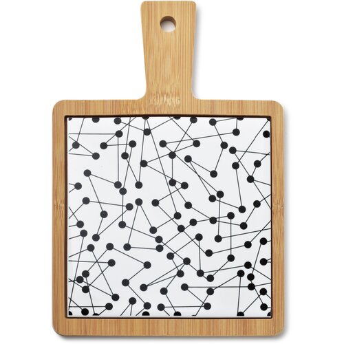 Mondex Servirna deska keramika+bambus MODERN KITCHEN 17x17x1 cm črno-bela 1 kos, (5000191669) Slike