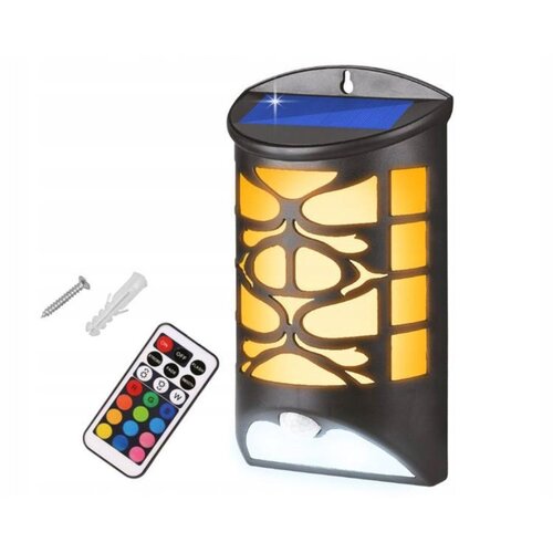 Ltc Solarna stenska svetilka dekorativna 30x smd led + rgb + daljinski upravljalnik, senzor gibanja, 1800mah baterija, zvok dobrodošlice Cene