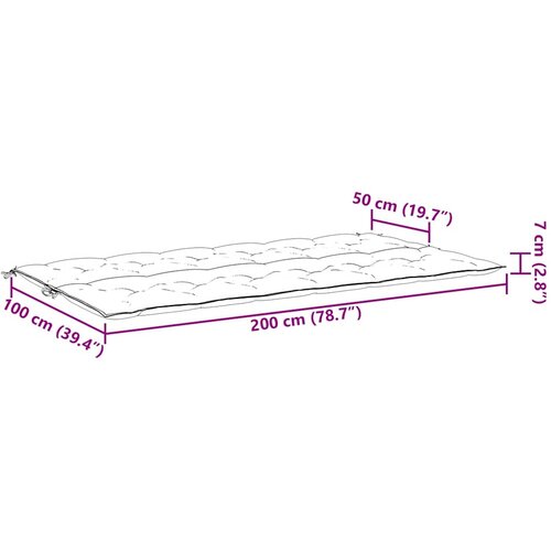  Jastuk za vrtnu klupu zeleni 200x(50+50)x7 cm od tkanine Oxford Slike