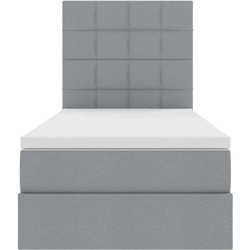  Krevet s madracem i skladi&amp;scaron;tem Svijetlo siva 90 x 200 cm - Svjetlosiva 90 x 200 cm Blok sa kvadratićima Slike