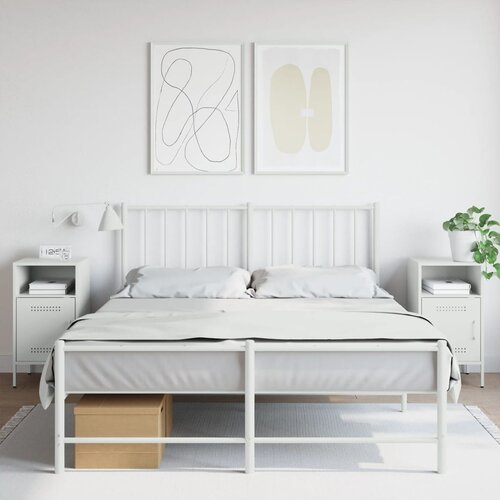  The Living Store Nočna omarica 2 kosa bela 36x39x68 cm hladno valjano jeklo - Nočna Omarica, (21497531) Cene
