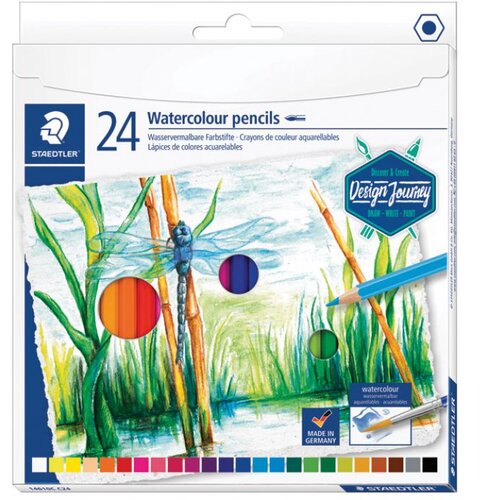  BOJE DRVENE-VODENE 24BOJE AQUARELL DESIGN JOURNEY STAEDTLER 14610C C24 BLISTER Slike
