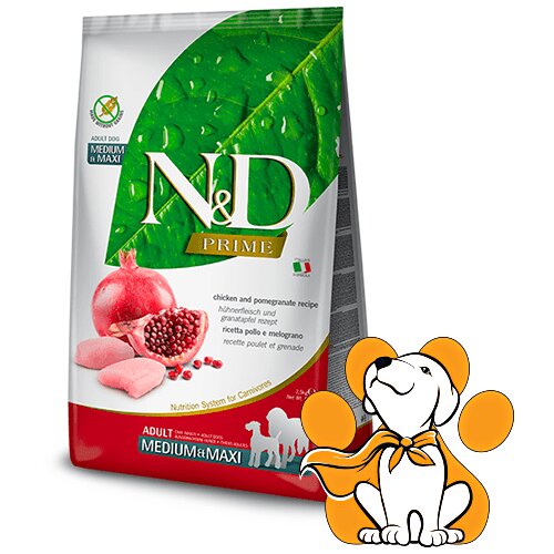 N&d prime Adult Medium & Maxi Chicken & Pomegranate 2,5kg, Mix Piletine i Nara Slike