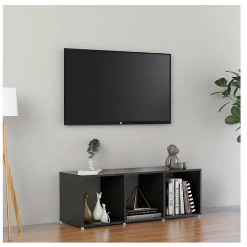  TV omarica visok sijaj siva 107x35x37 cm iverna plošča